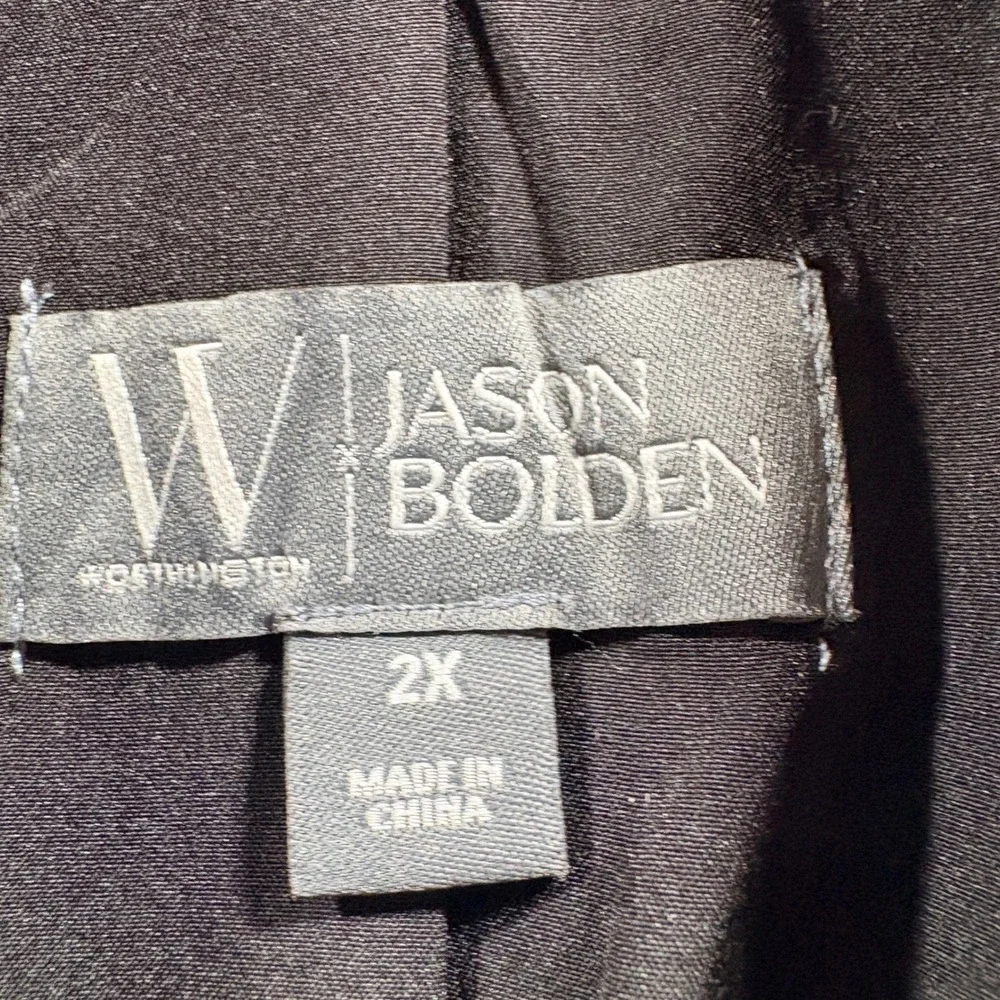 Jason Bolden x Worthington Pinstripe Blazer Womens 2X Blue White Stripe Jacket
